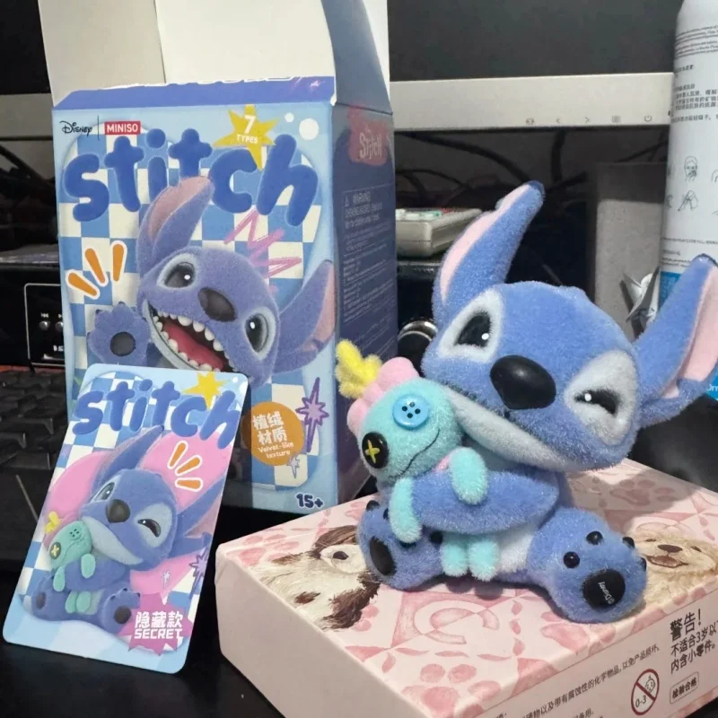 Nova disney stitch caixa cega mao mao aventura série misteriosa caixa surpresa figura pvc modelo brinquedo decoração coleção brinquedos