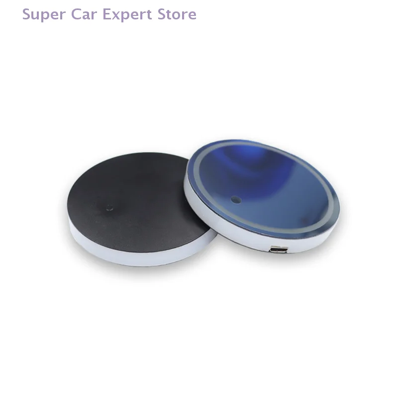 1 Juego de alfombrillas de luz LED, Sensor de luz de botella, accesorios interiores de ambiente, posavasos universales de 7 colores para coche, portavasos