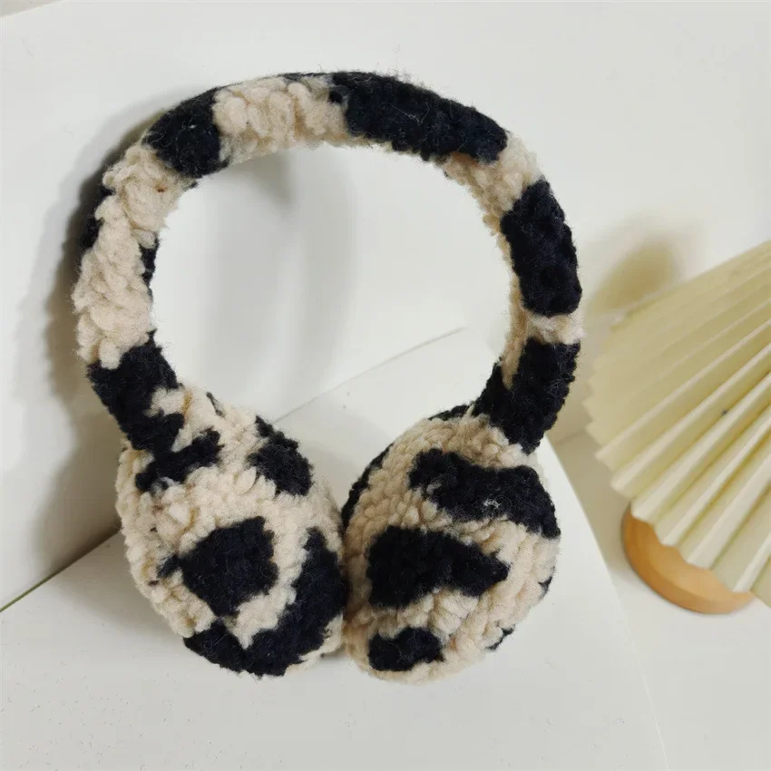 الأصلي موضة الشتاء ليوبارد طباعة غطاء للأذنين للنساء الفتيات فو الفراء رقيق الأذن تدفئة طوي الأذن يغطي الدراجات في الهواء الطلق #6