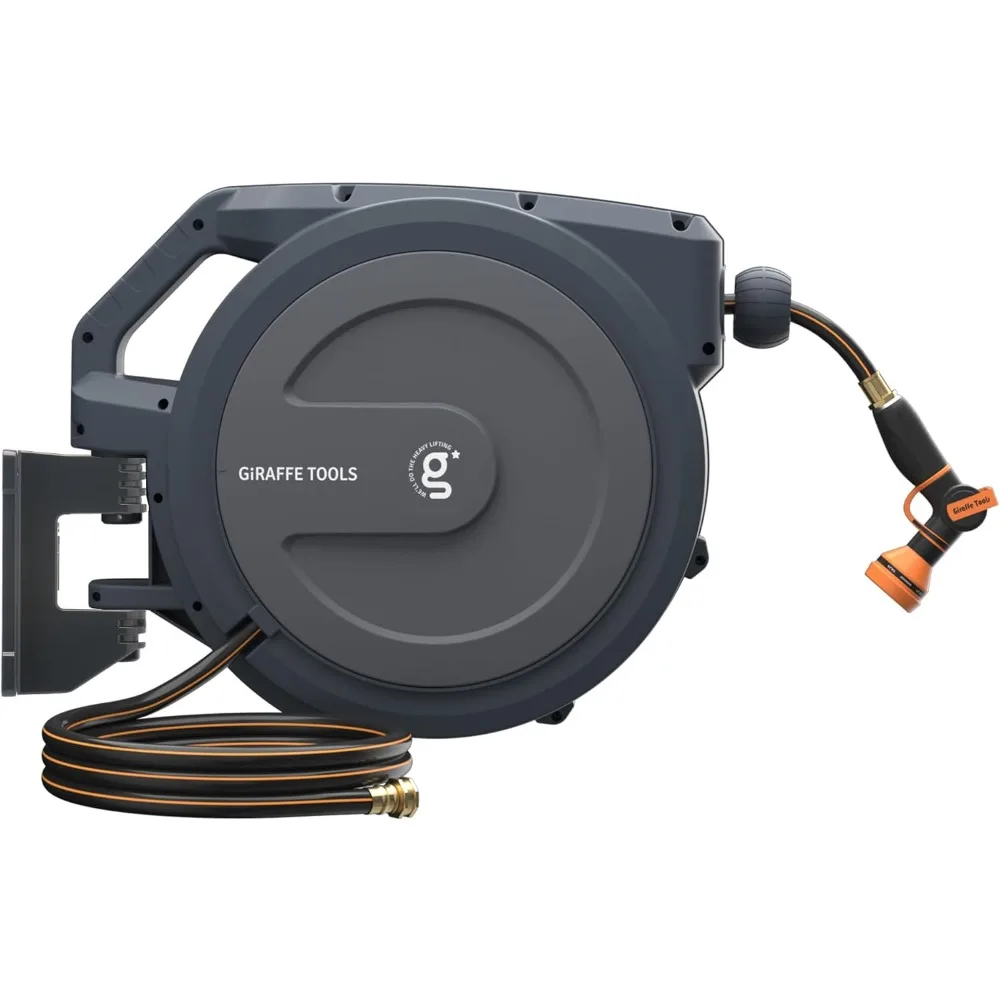 

AW30 1/2MB Retractable Garden Hose Reel 1/2" x 100 ft PRO Metal Bracket, Heavy Duty, Any Length Lock Hose Reel, 100ft