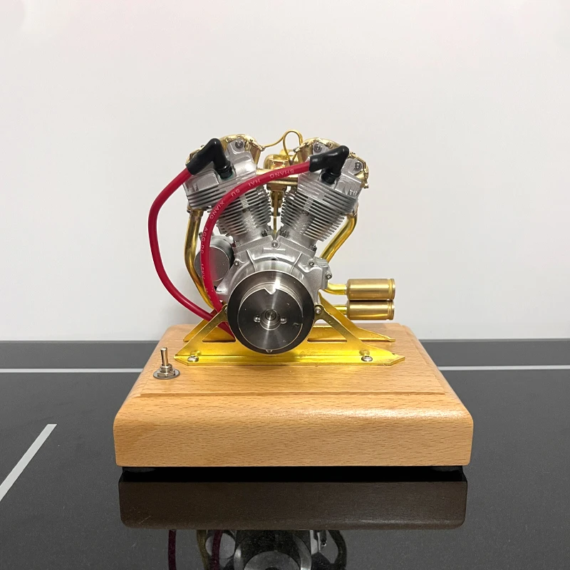 R29 Twin Cylinder Engine Model 4.2CC Four Stroke Internal Combustion Engine Model Metal Toy