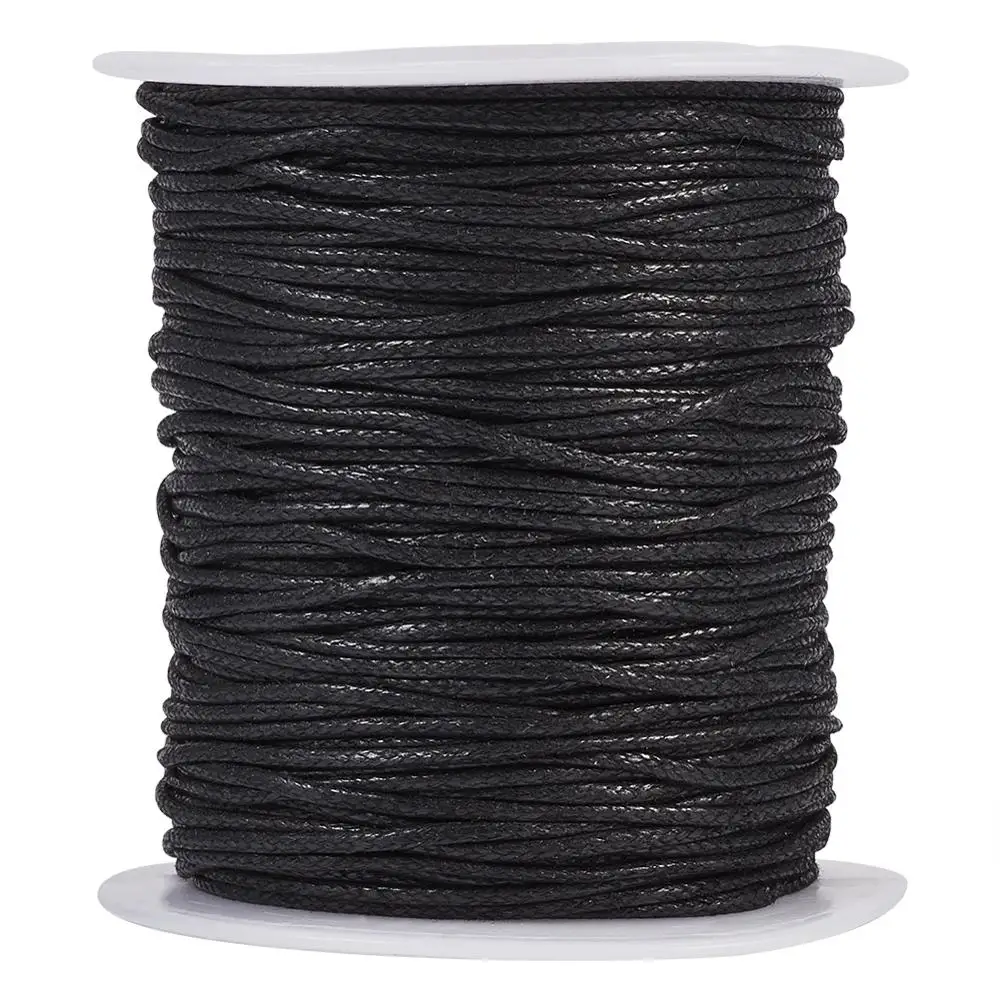 1 Roll 1.5mm Waxed Cotton Thread Cords for Bracelets Necklace Jewelry DIY Making Accessories,about 100yards/roll F50