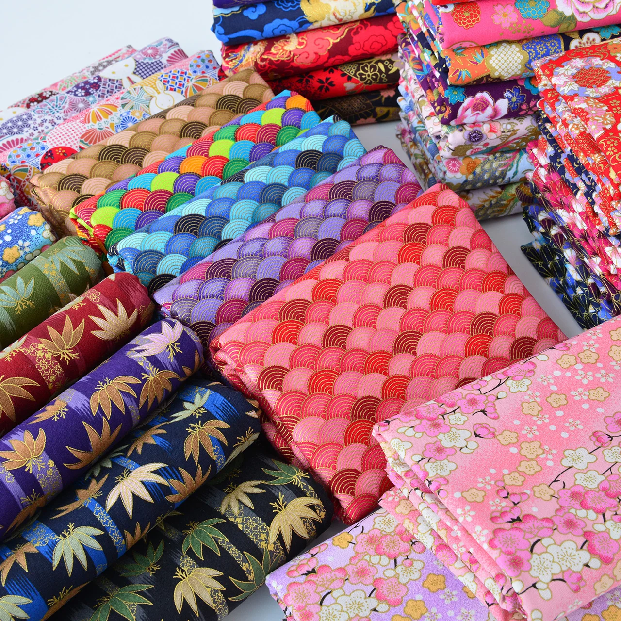 Tissu japonais en pur coton bronzant au mètre pour vêtements Cheongsam Hanfu sac nappes bricolage couture tissu imprimé coloré