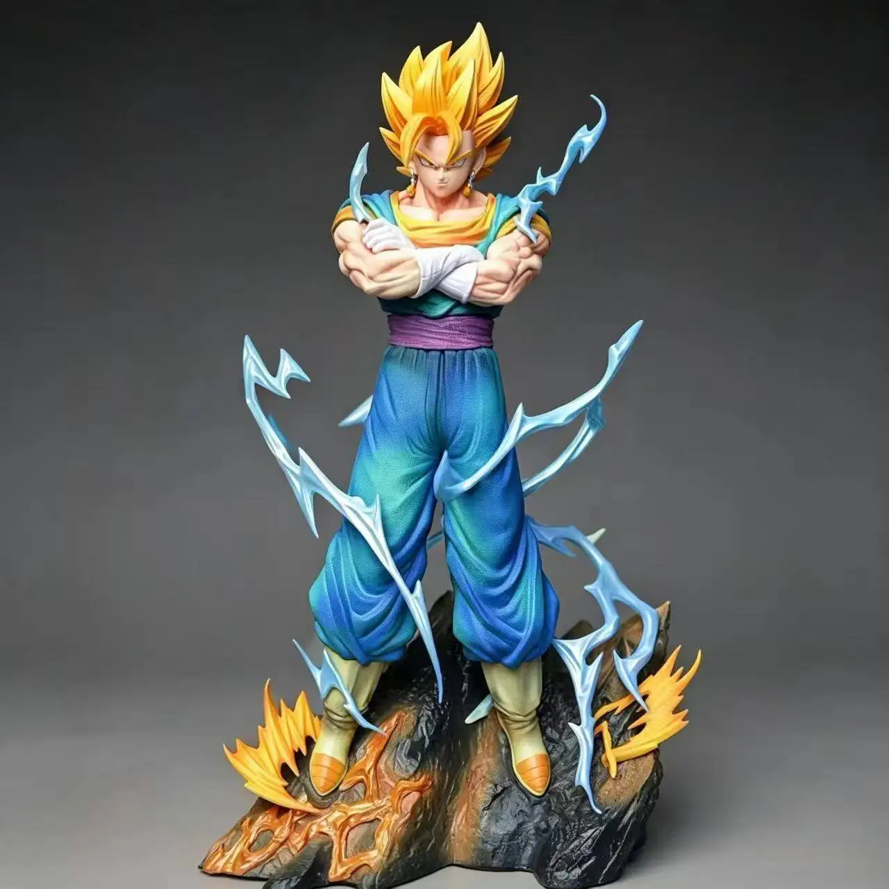 

34cm New Dragon Ball SSB Lightning Vegito GK Statue Figure Ornament Anime Collectible Birthday Gift