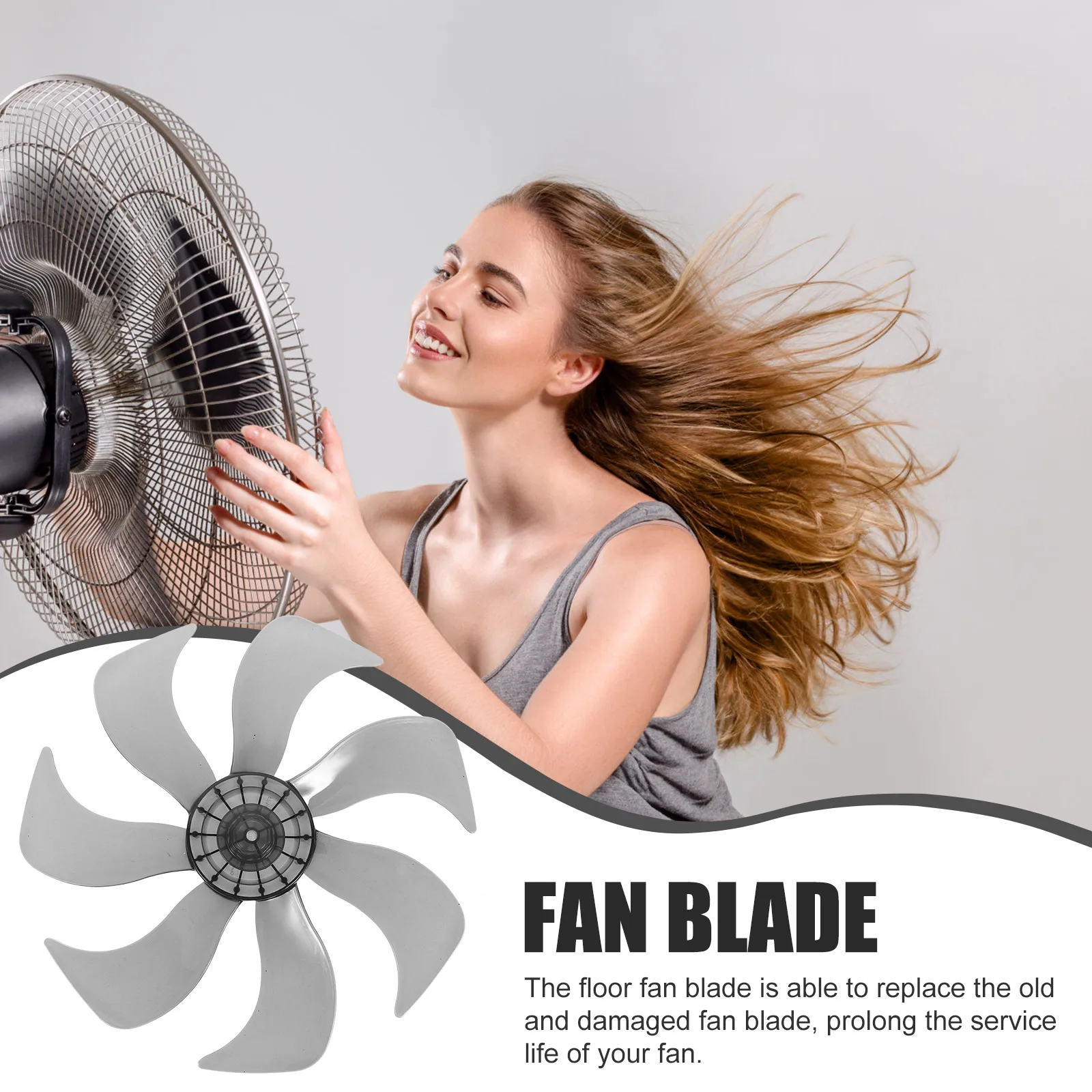

Universal 14 Inch 9 Blades Fan Accessories Replacement Parts for Standing Table Wall Fans PP Material Lightweight Anti