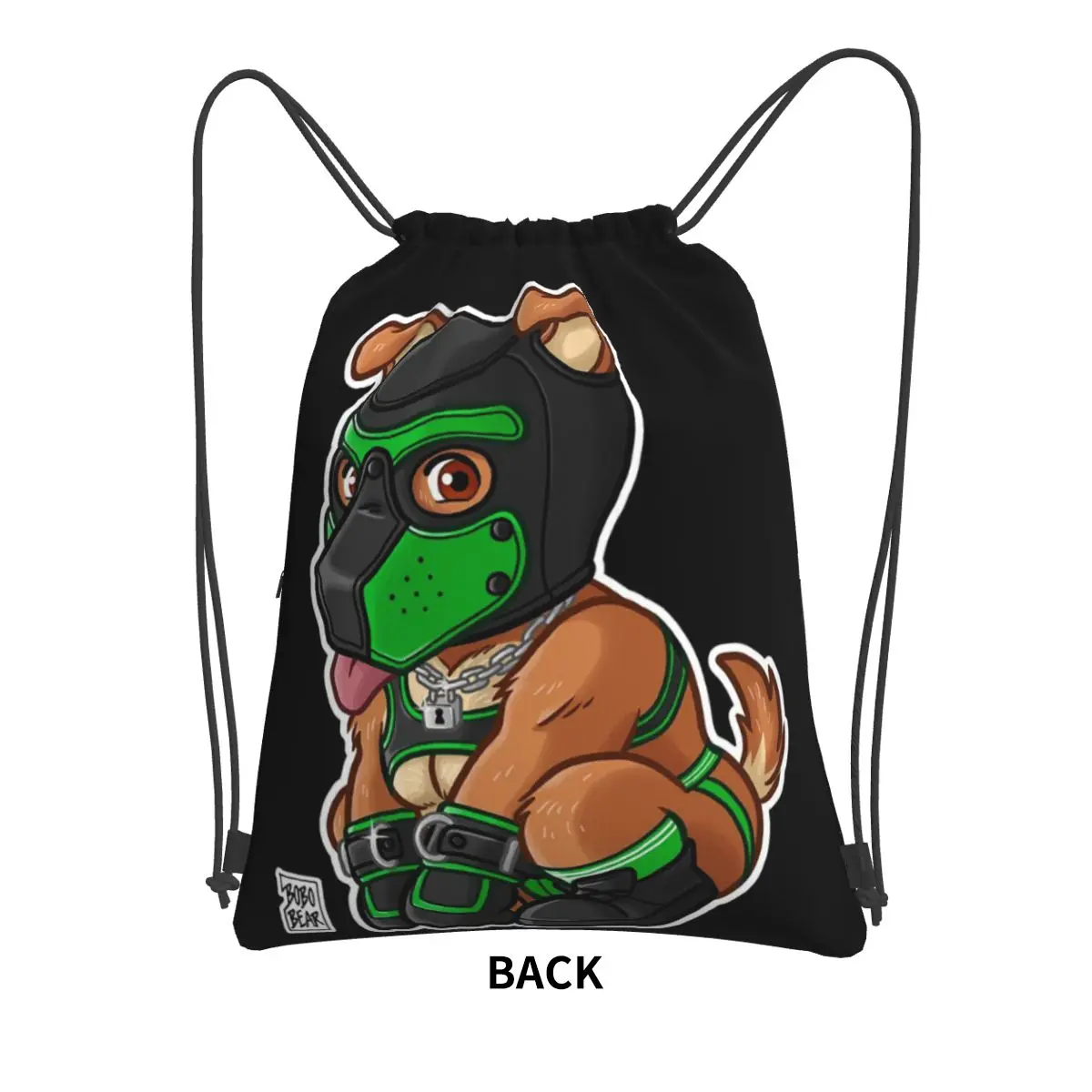 YFUL PUPPY - GREEN MASK - BEARZOO SERIES Sacs à dos sur mesure, Proximité Wstring, Bundle Pocket, Sacs de rangement pour écoliers