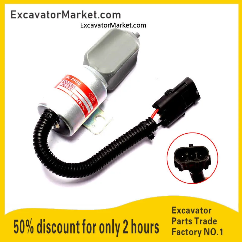 

For Cummins solenoid 24V relay 716/30091 excavator parts flameout solenoid valve switch assembly high quality