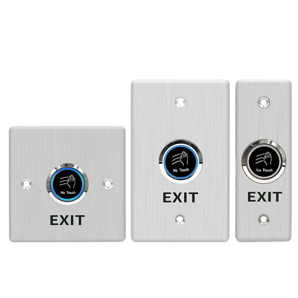 Contactless No Touch Exit Switch Induction Type Release Exit Button Switch  Sensor Access Control DC12V 24V With LED Waterproof