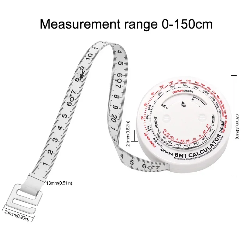 150 سنتيمتر مؤشر كتلة الجسم آلة حاسبة التلقائي تلسكوبي شريط القياس الجسم أشرطة القياس سنتيمتر أدوات مسطرة الخياطة #4