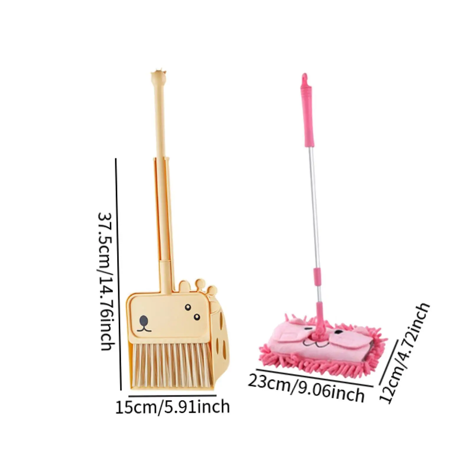 3 Pieces Mini Broom and Dustpan Mop Set for Age 3-6 Years Old Kindergarten