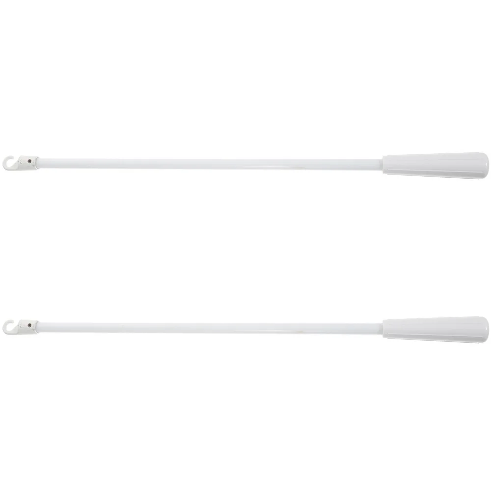 

2Pcs Fiberglass Curtain Rods Blind W Replacement Long Service Life Hook Design Suitable All Curtains Home Office Use