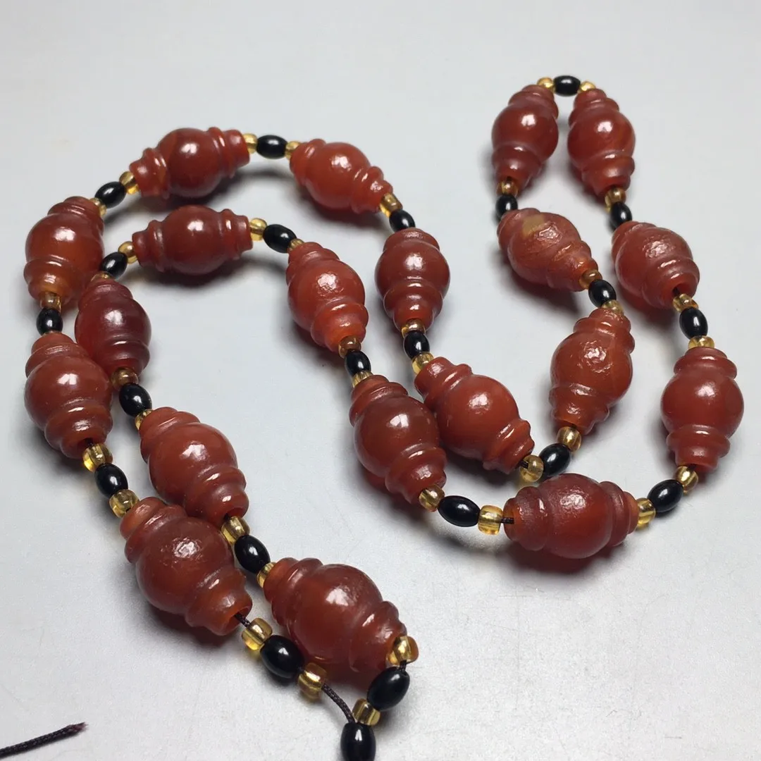 Natural Red Agate Necklace Men Women Fine Jewelry Accessories Genuine Tibetan Old Agate Beads Luxury Pendant Lanyard Neck Strap