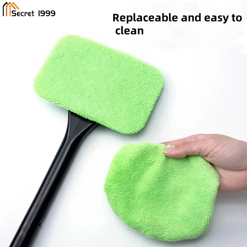 New Car Window Cleaner Brush Kit Windshield Cleaning Wash Tool Inside Interior Auto Glass Wiper With Long Handle Car Accessories