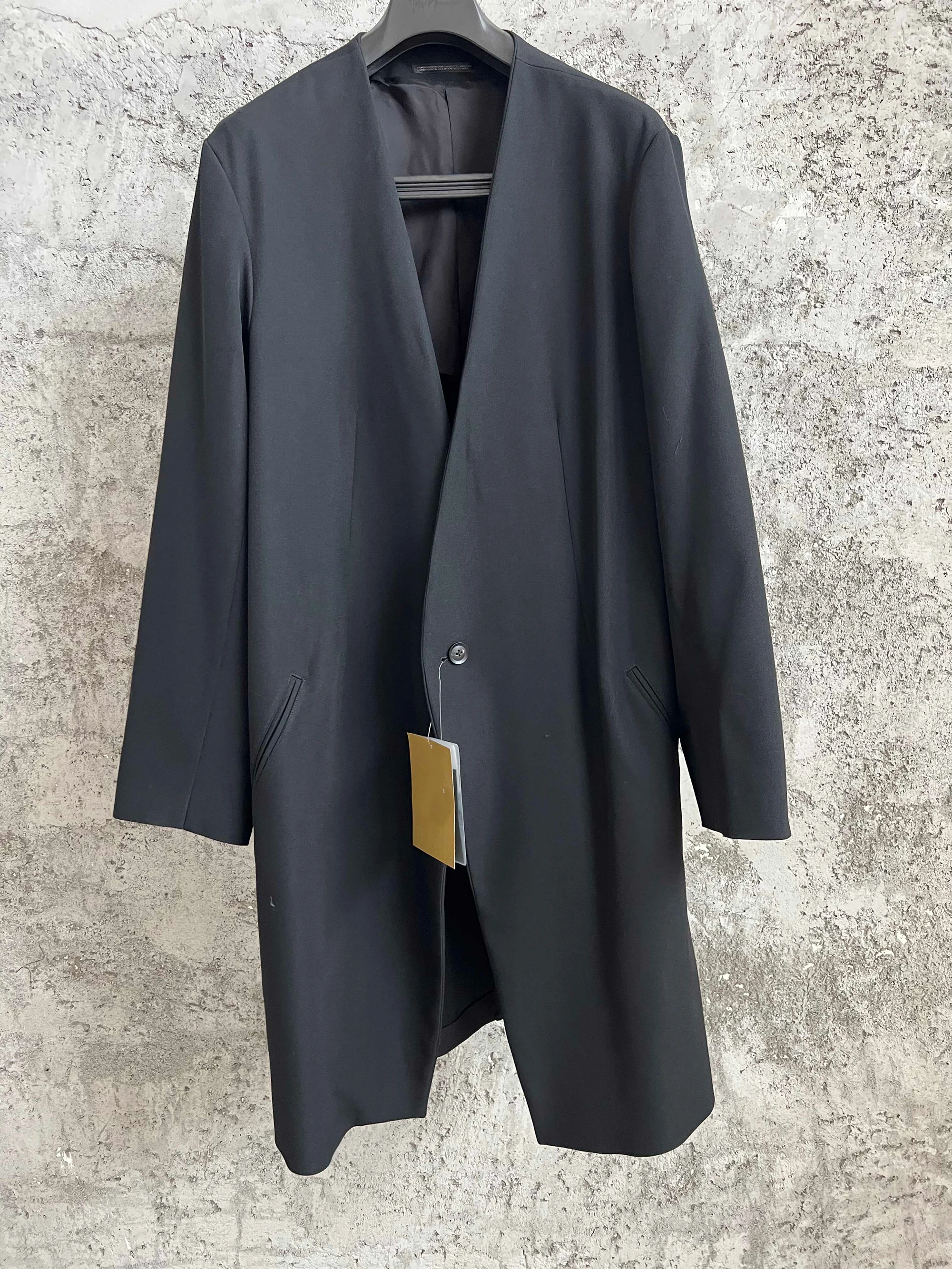 

TOP-YAMAMOTO Japanese original dark men's loose windbreaker, knee-length long coat, long sleeves, slimming