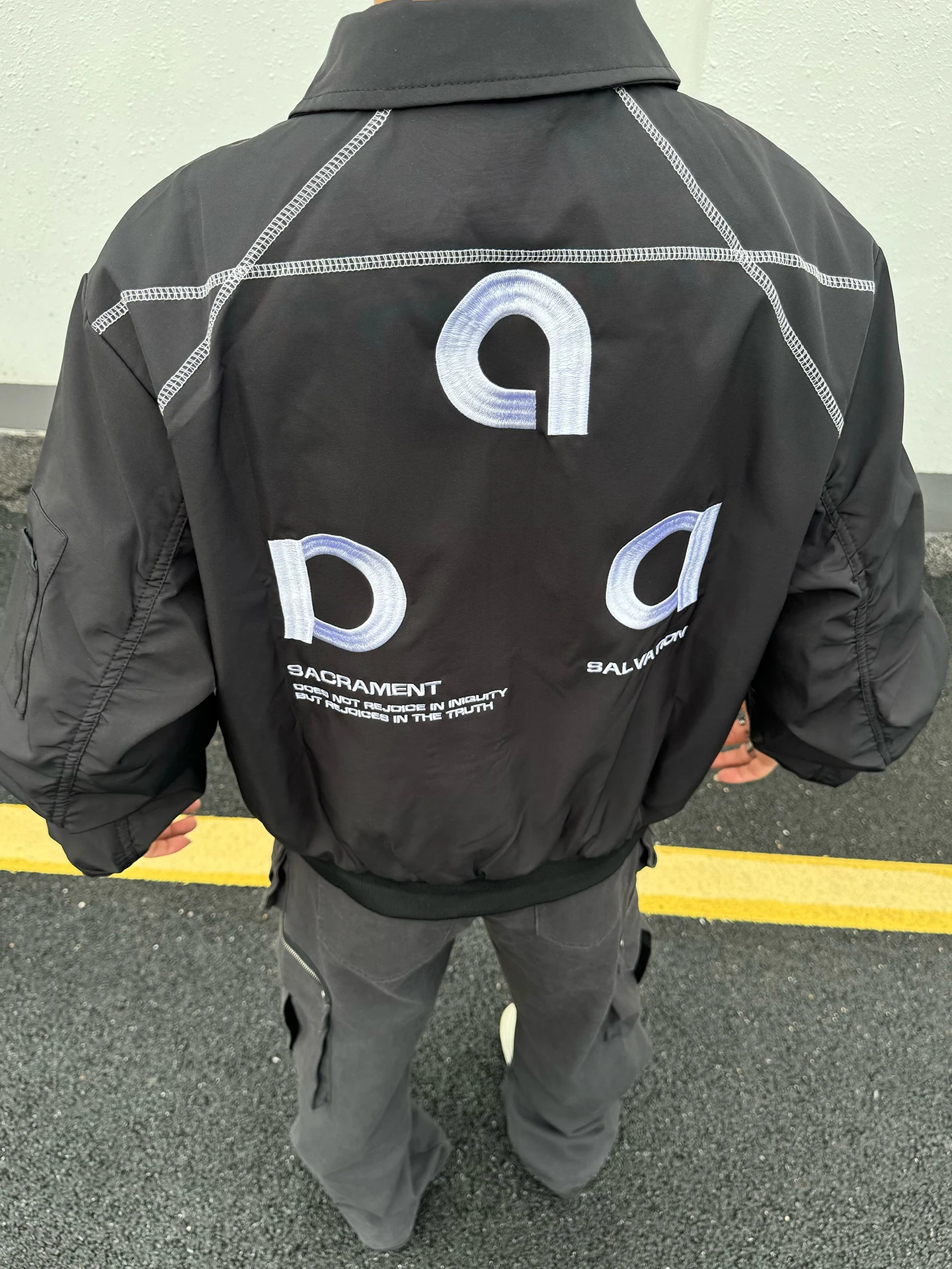 

Retro American Letter Embroidery Loose Casual Jaet Collar for Men And Women Cleanfit Outerwear Couple Loose Fit Casual Top