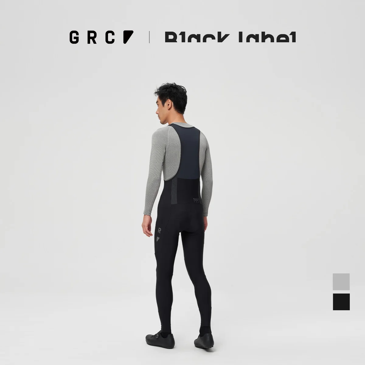 GRC Cycling Apparel Men's Black Label Fleece Bib Tights - view 4
