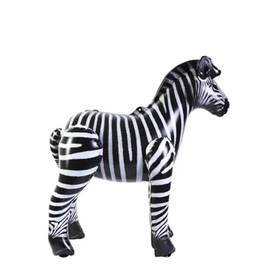 

Safari party decoration: inflatable zebra balloon, PVC material, black-and-white, 6 feet realistic wildlife photo prop for birt
