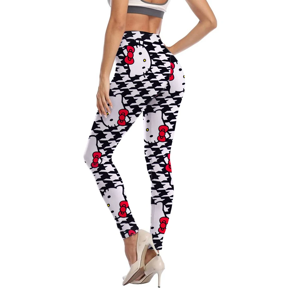 Leggings College Kuromi Hello Kitty pour femmes, taille haute, vêtements décontractés doux, pantalons crayon push-up pour le sport, le yoga et le fitness