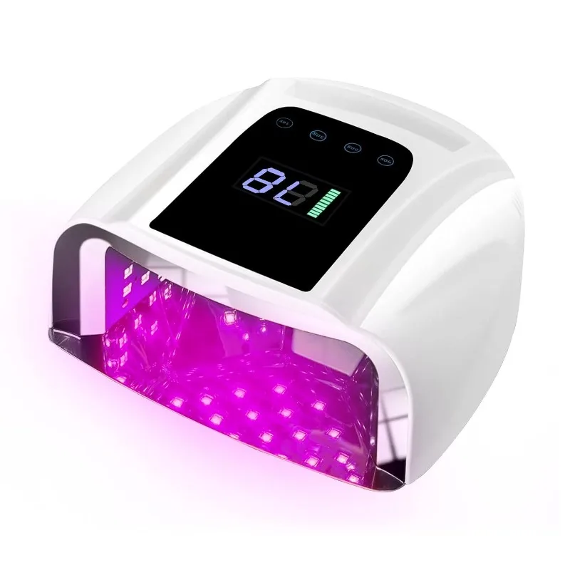 

96W Rechargeable UV LED Nail Lamp Portable Cordless UV Light for Nails with LCD Display Auto Sensor 4 Timer Setting