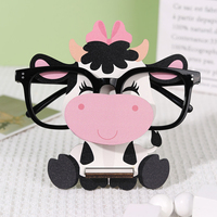 Cartoon Cow Glasses Display Stand Cute Animal Glasses Frame Sunglasses Display Stand Hand Carved Home Wooden Decoration