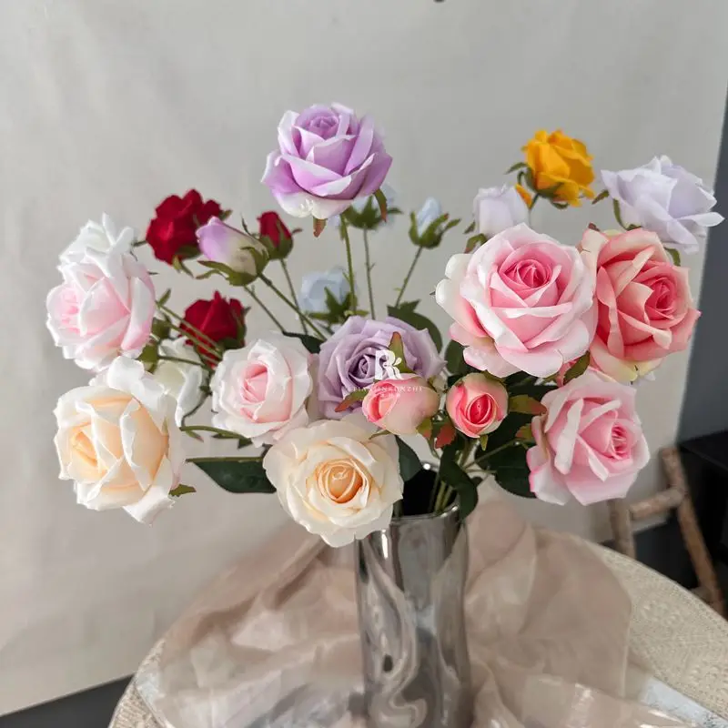 

Wedding ceremony with 3 snow capped mountains, simulated roses, wedding hall, road layout, landscape wall decoration