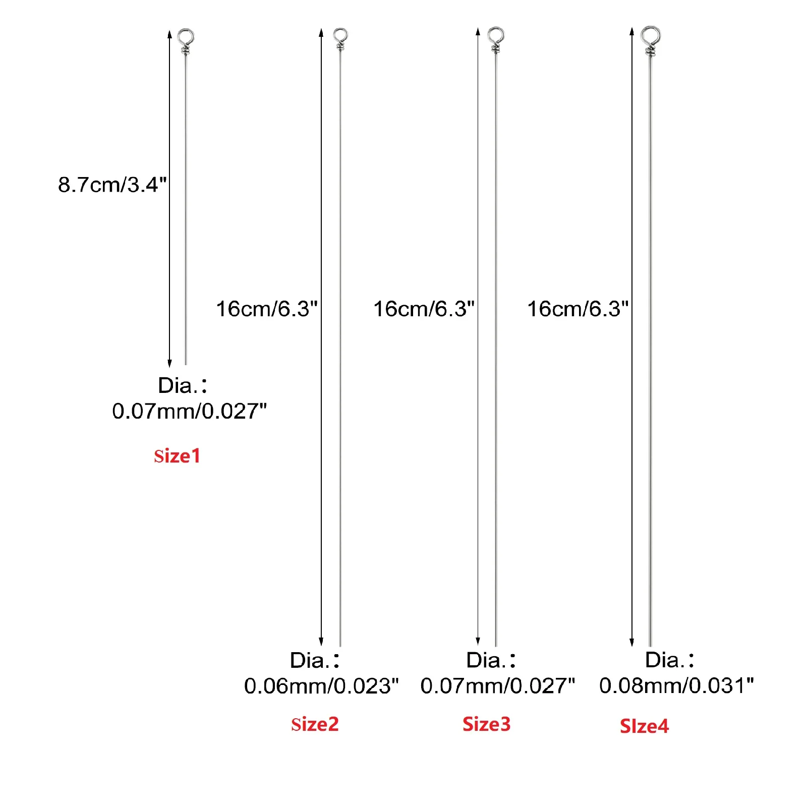 Eje giratorio de acero inoxidable para Spinnerbait – Dorado - imagen 5