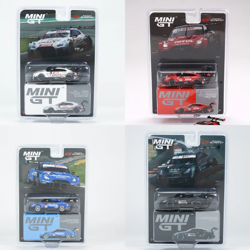 MINIGT 1:64 GTR  GT500 AUTECH Matte Black 594  SUPER GT 2021 SERIES Alloy Car Model Red 595 636 635