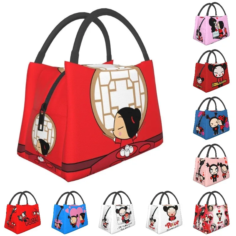 

Pucca Insulated Lunch Bags for School Office Cartoon Character Leakproof Cooler Thermal Lunch Box Women