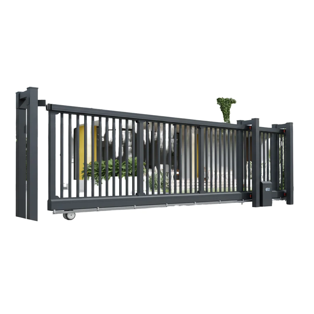 *& Modern Aluminum Sliding Gate Driveway Entrance Automatic Security House Main Gate Outdoor Design