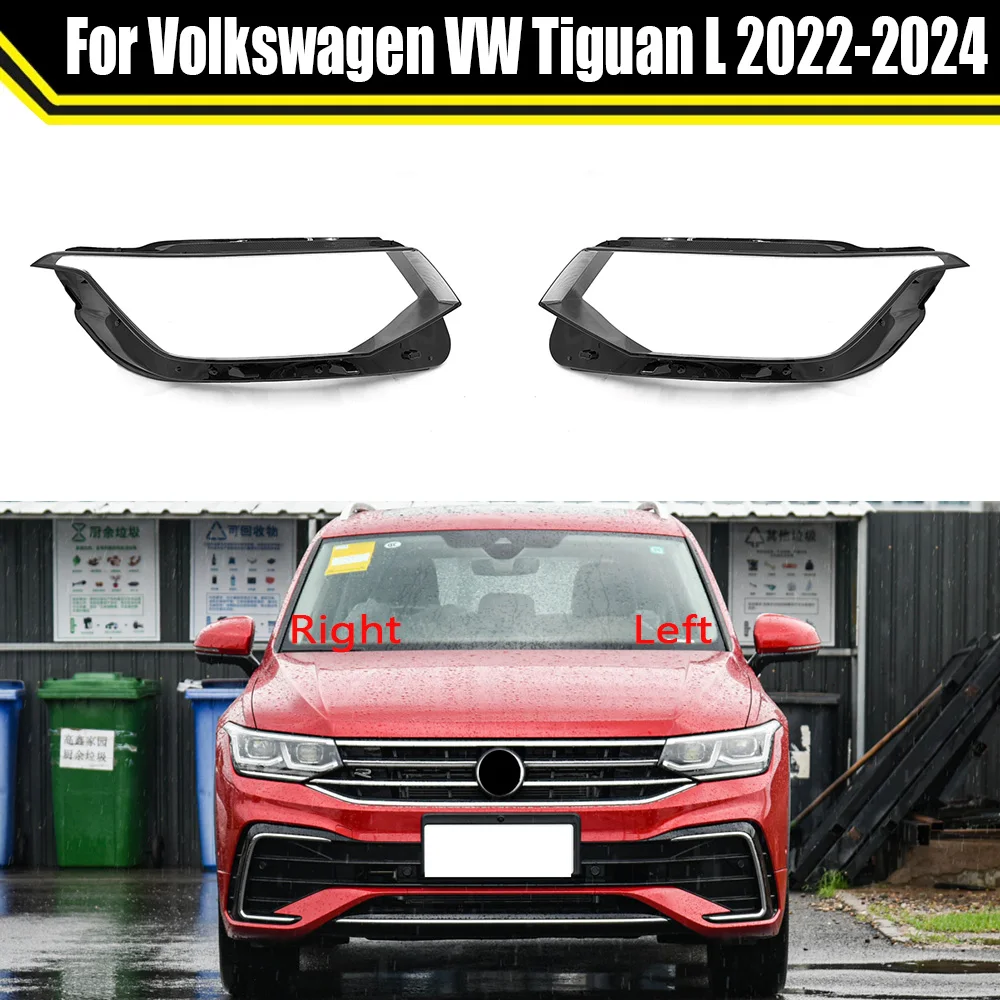 

For Volkswagen VW Tiguan L 2022 2023 2024 Front Headlight Housing Cover Headlamps Transparent Lampshades Head Lamp Light Shell