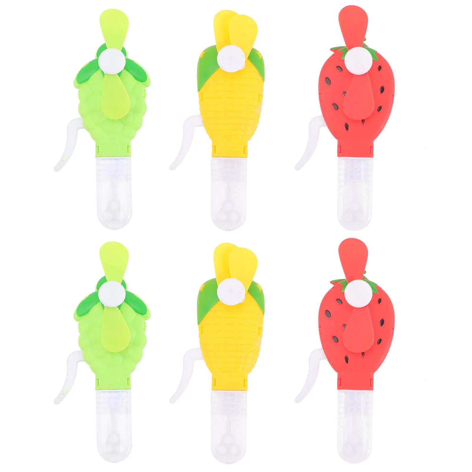 6Pcs Manuelle Blase Gebläse Fans Nette Cartoon Design Tragbare Lüfter Outdoor Indoor Kinder Blase Maker Spielzeug