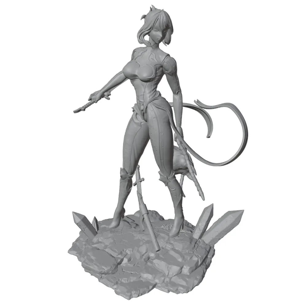 75mm100mm120mm150mm Anime Character Statue GK Miniature 3D Printed Gray Model Figurine DIY Doll Model Unassembled And Unpainted