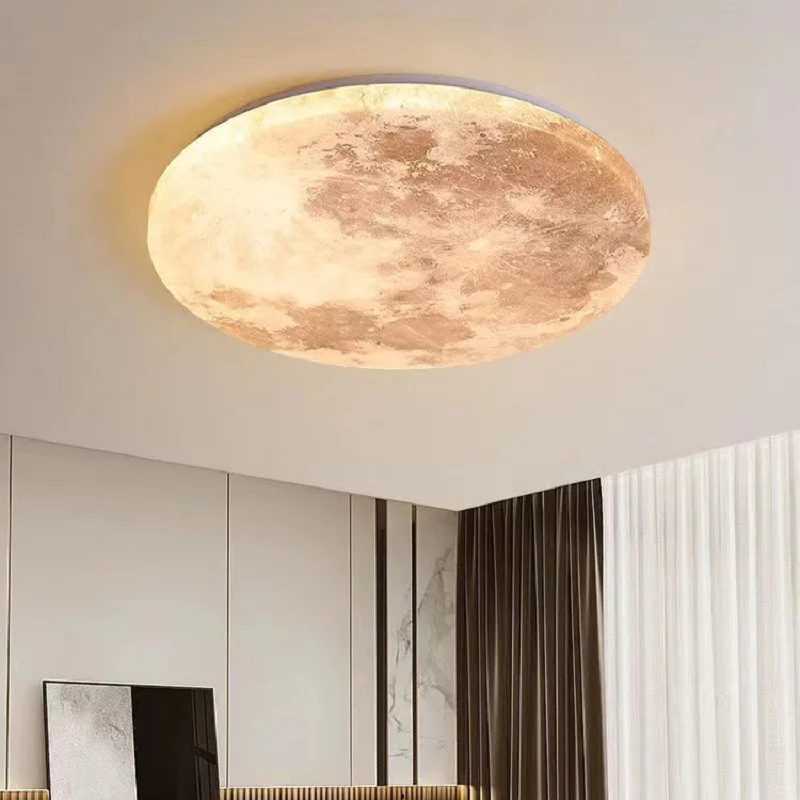 

27/35cm Lunar Ceiling Light for Bedroom Children's Room Modern Round Moon Entrance Aisle Stairway Balcony Lamp Indoor Decoration