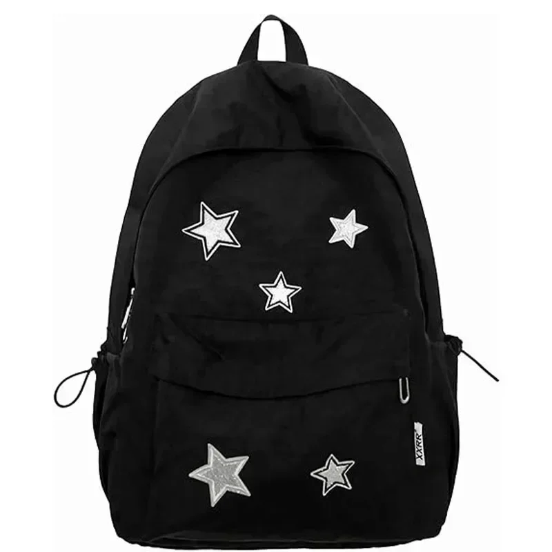 LVK10 cute y2k star backpack for women, kawaii canvas aesthetic bookbag