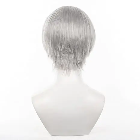 Anime Yu Narukami Wig Gray Bowl-shaped Short Straight Party Hair Halloween Cosplay Props Accessory