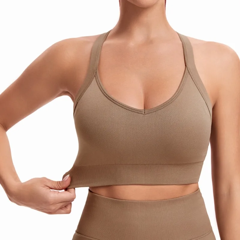Women's Sports Yoga Bra U-shaped Back Adjustable Breast Fitness Suit Vest External Wear Shock-absorbing Training Yoga Bra