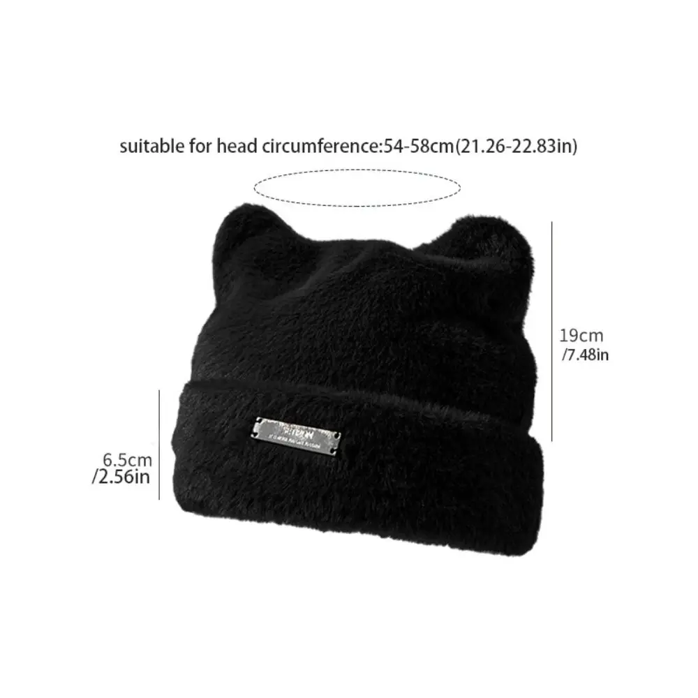 موضة رقيق آذان القط قبعة تقليد المنك الصوف الدب آذان قبعة محبوكة قبعة كل مباراة الشتاء أفخم قبعة الشارع الشهير