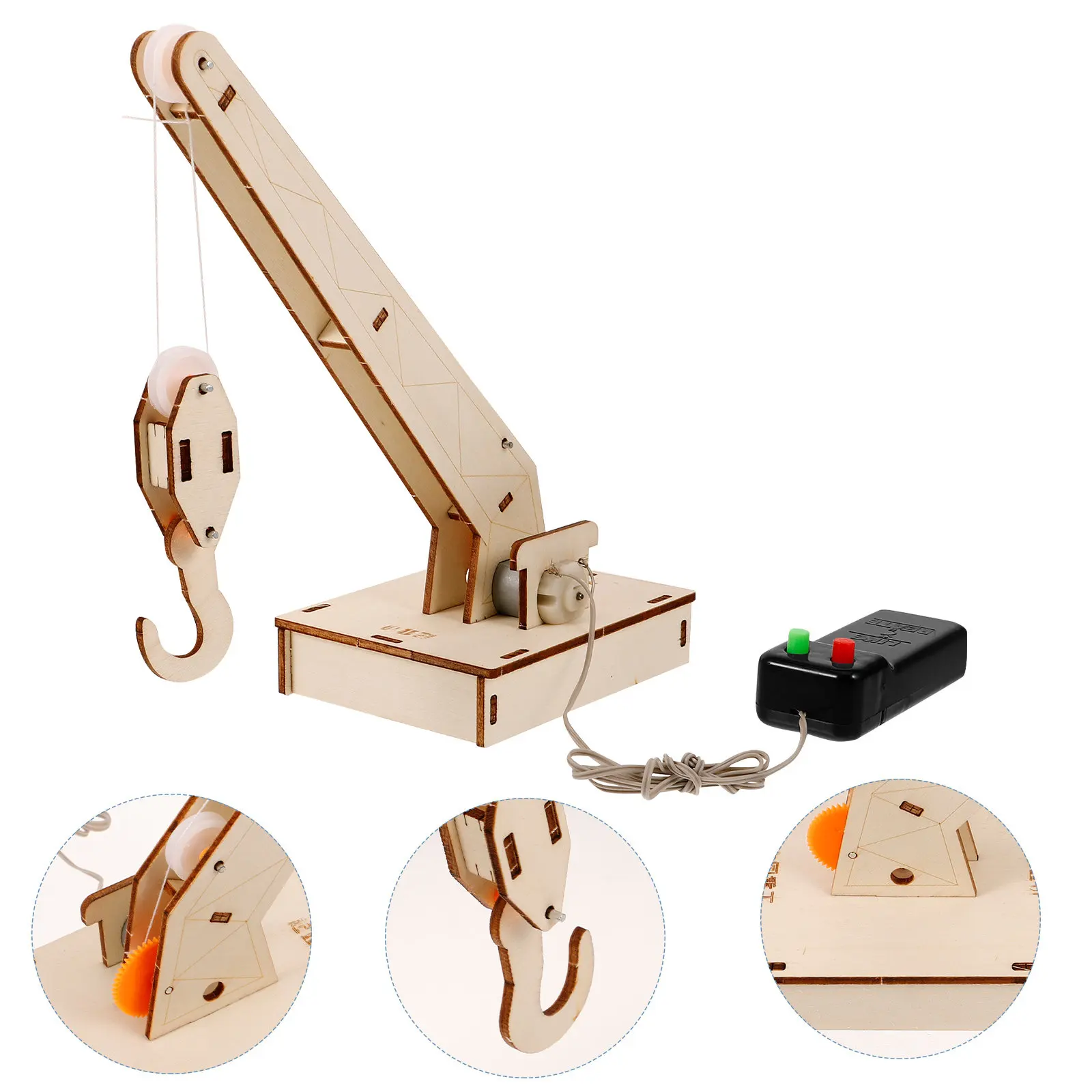 

1Set Gear Pulley Crane Stem Science Learning Kit Educational DIY Assembly for Kids - Building