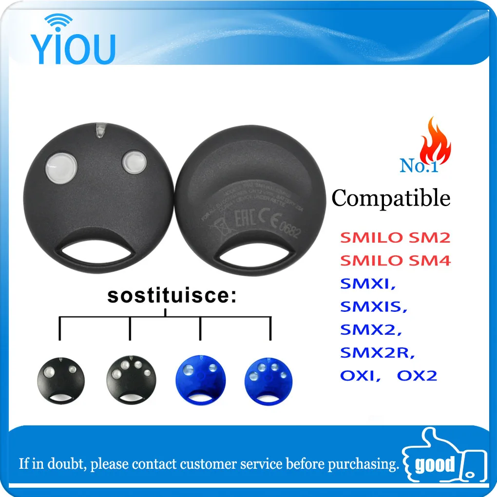 YIOU  SMILO SM2 /SM4 433.92MHZ scrollcode remote garage door for Open key transmitter