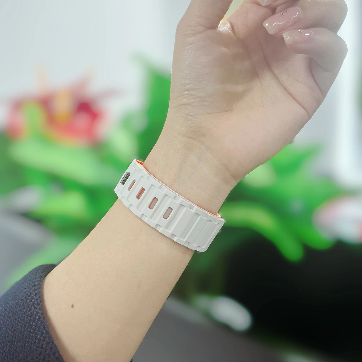 حلقة مغناطيسية لأربطة ساعة أبل ، سوار سيليكون لسلسلة iWatch 9 ، 8 ، 7 ، 6 ، 5 ، 4 ، 3 ، SE ، Ultra 2 حزام ، 44 ، 40 49 من من من من 49 ، 45 ، 41 ، 38