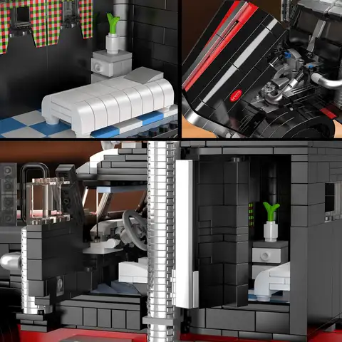 Mini japansk bläckfisk bräserad liten ståndslastbil Hong Kong matrestaurang gatuvy byggstenar barnpresentleksaker 8 best sales byggklossar lastbil - №4