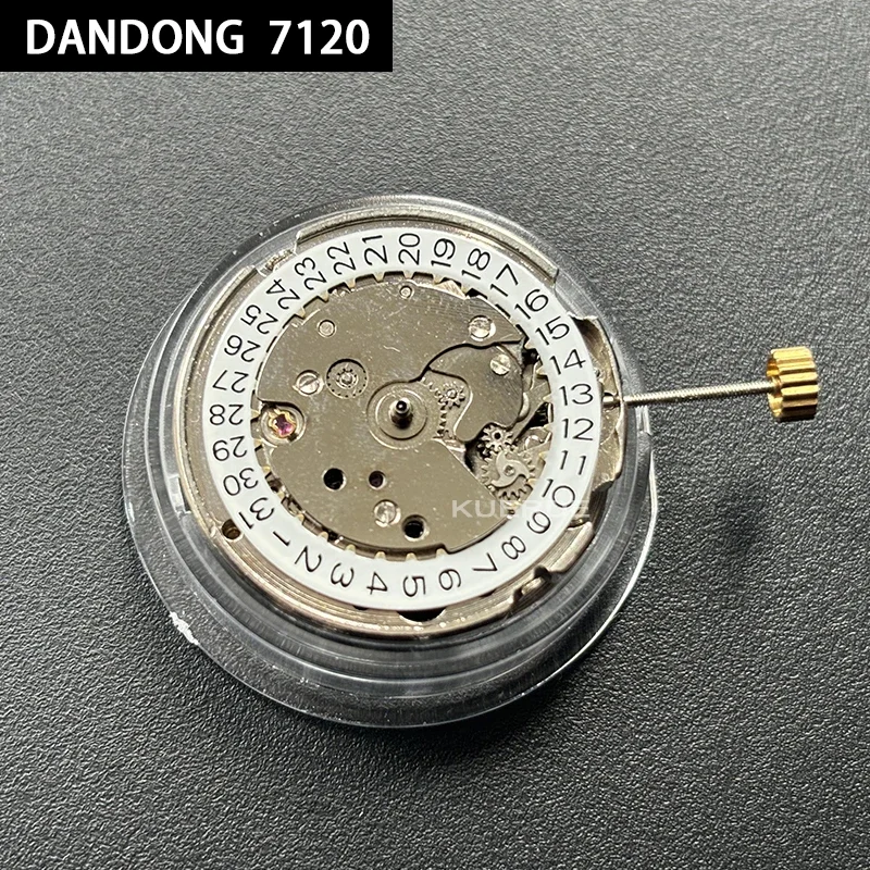 New High Accuracy 7120 Movement 3Hands Single Calendar Dandong Tongji 7120 Fully Automatic Mechanical Movement Watch Accessories