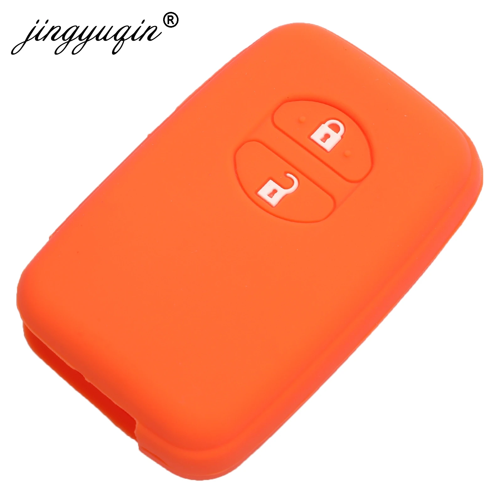 jingyuqin 2 Button Silicone Key Case Fit For Toyota Camry Highlander Crown Remote Smart Key Cover Holder