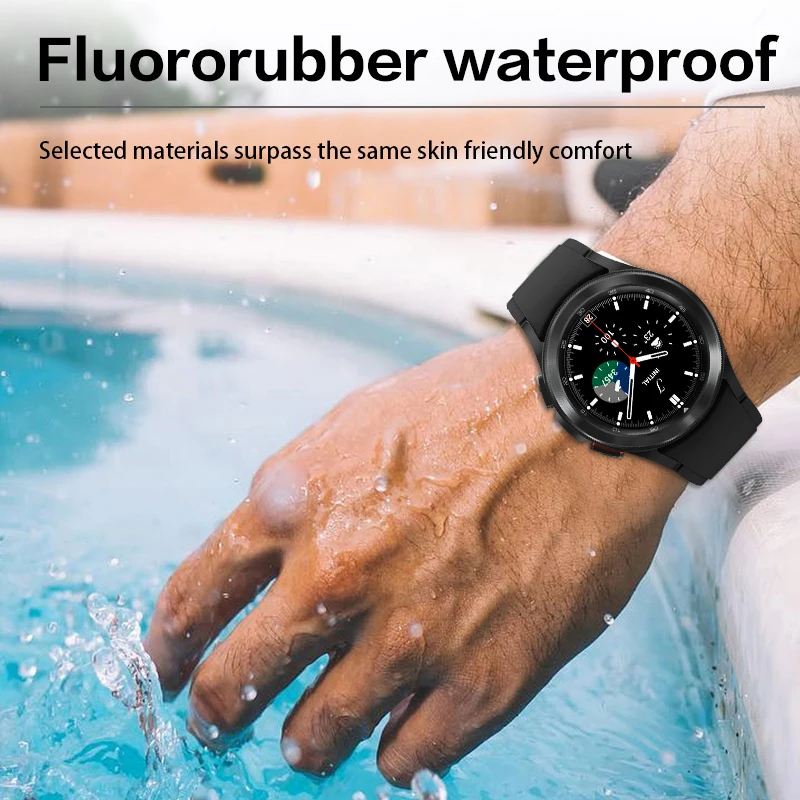 AKGLEADER fluororubber band for Samsung Galaxy Watch 4 classic Strap 46/42mm Huawei Watch GT2 Correa Bracelet Active 2 40mm 44mm