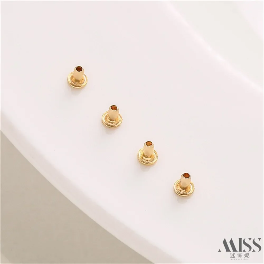 

14K Gold Bullet Mushroom Ear Plug DIY Handmade Ear Buckle Anti Slip Fixing Ear Nail Ear Hook Ear Accessory