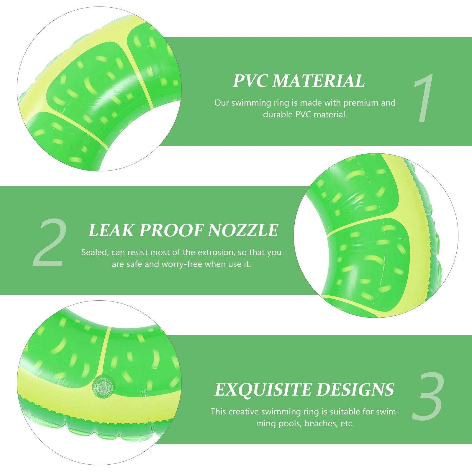 

Inflatable Swim Ring Safe Durable PVC Lightweight Portable for Swimming Pool Beach Lake Outdoor Summer Inflatable Swim Ring