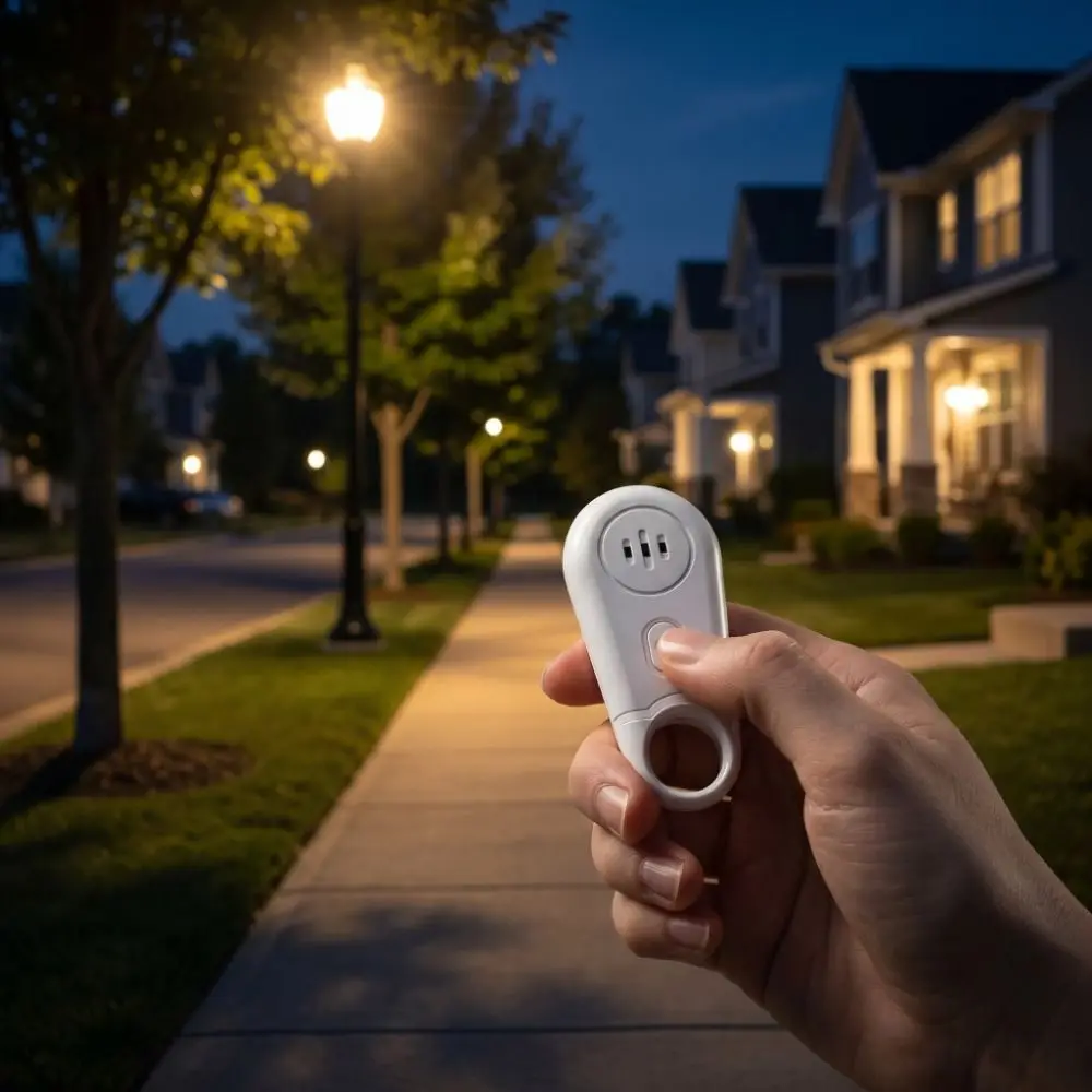 Portable Personal Safety Alarm High-Decibel Loud Siren Keychain Alarm Strobe Light Screaming Loudly Emergency Alarm