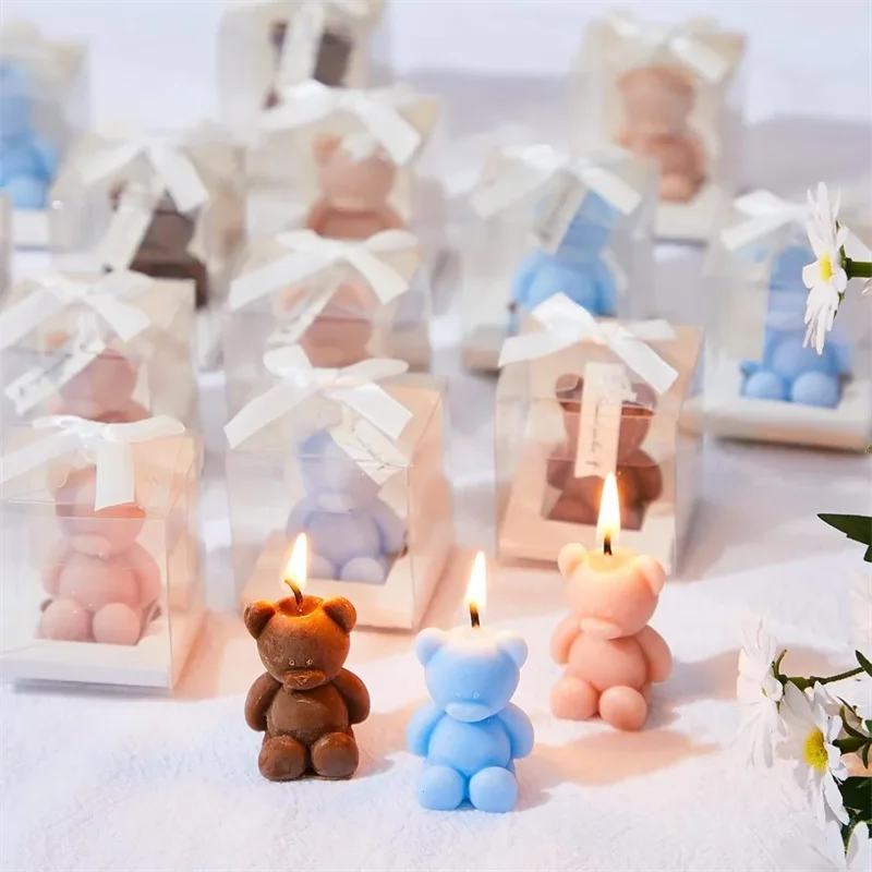 10 pezzi simpatico mini orso candela per aromaterapia tazza decorazione domestica creativa regalo di compleanno candela regalo compagno