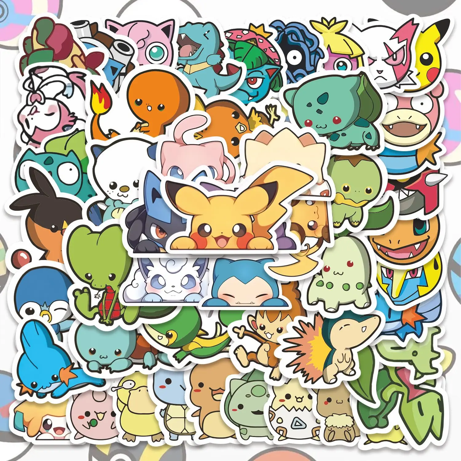 50/100 Stück Anime Pokemon Niedliche Pikachu Aufkleber Graffiti Dekoration DIY Skateboard Handy Kühlschrank Fahrrad Aufkleber Kinder Spielzeug Geschenk