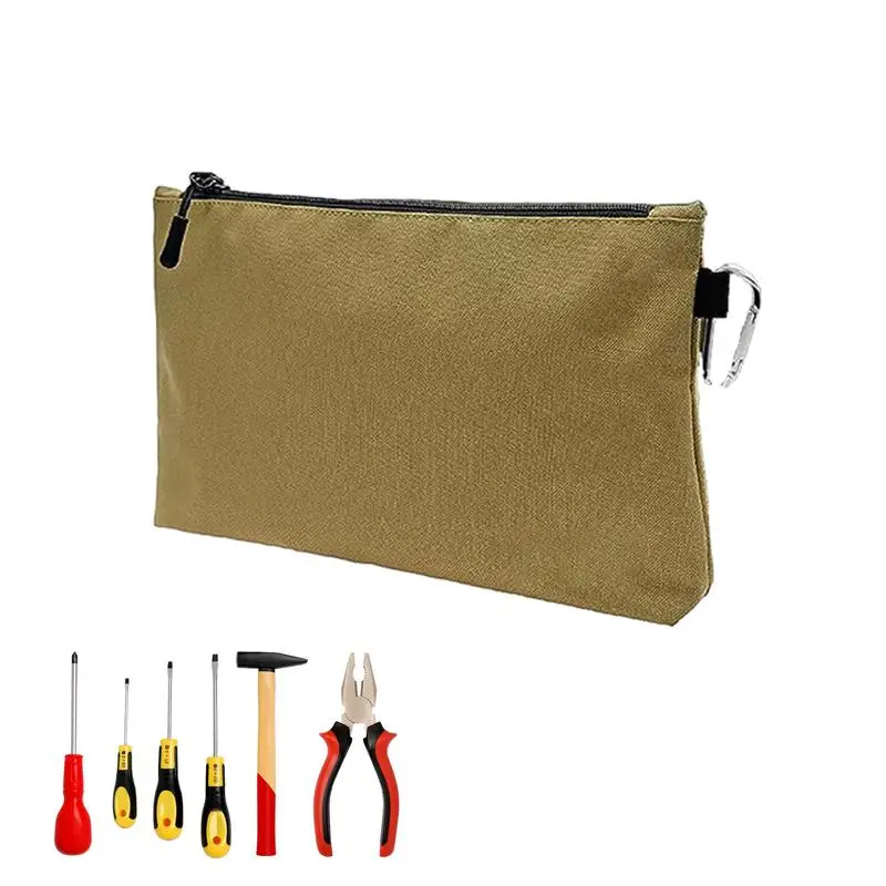 Small Tool Bag Small Tools Pouch Bag With Zipper Wear-Resistant Tool Organizers For Camping Woodworking Electrician Gardening